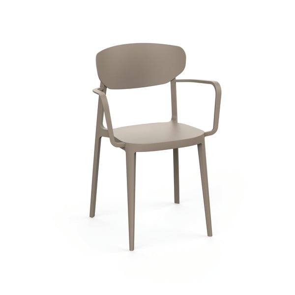 Jasnobrązowe plastikowe krzesło ogrodowe Mare – Rojaplast