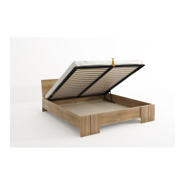 Łóżko 2-osobowe z drewna bukowego ze schowkiem SKANDICA Vestre Maxi, 140x200 cm-image-4