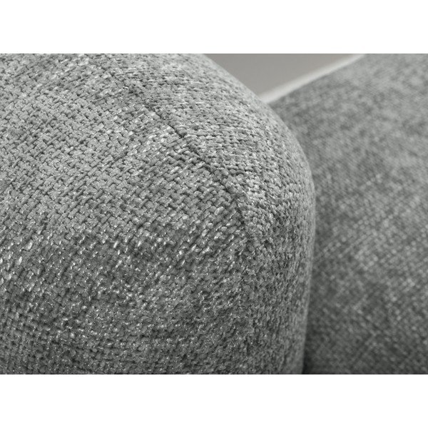 Szary narożnik rozkładany z tkaniny szenilowej ze schowkiem (prawostronny/z szezlongiem) Mele – Makamii-image-4