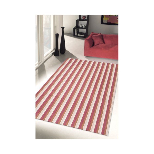 Pomarańczowoczerwony dywan Floorita City Loft Stripes, 80x130 cm-image-4