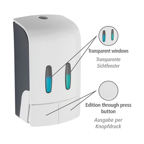 Biały ścienny plastikowy dozownik do mydła 0.96 l Tartas – Wenko-image-4