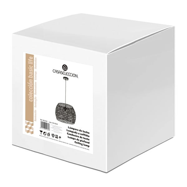 Czarna bambusowa lampa sufitowa ø 35 cm – Casa Selección-image-4