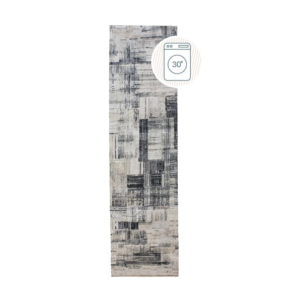 Szary chodnik odpowiedni do prania 60x230 cm Silas Abstract – Flair Rugs