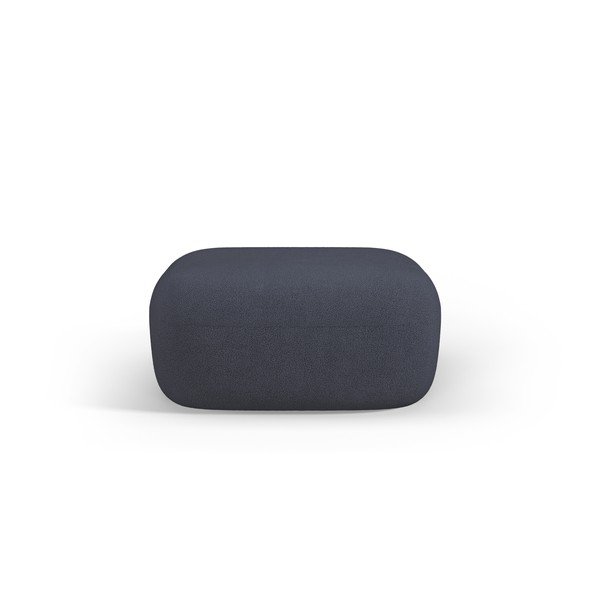 Ciemnoniebieski puf z materiału bouclé Jenny – Micadoni -image-1