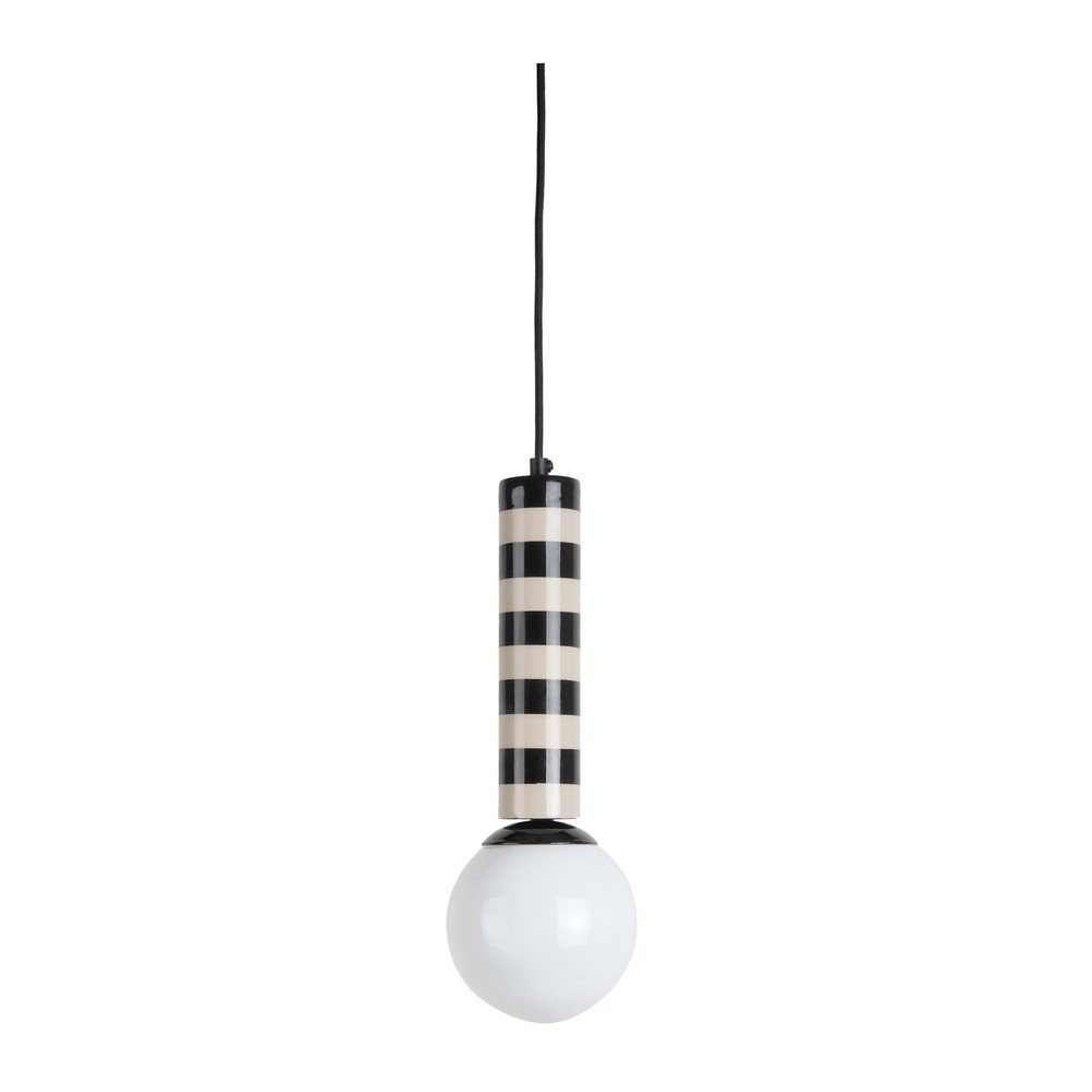 Czarna/szarobrązowa metalowa lampa wisząca ø 12 cm Rayado – Leitmotiv