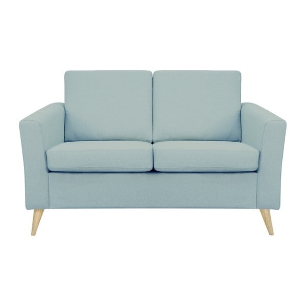 Niebieskoszara sofa 2-osobowa z naturalnymi nogami Helga Interiors Alex
