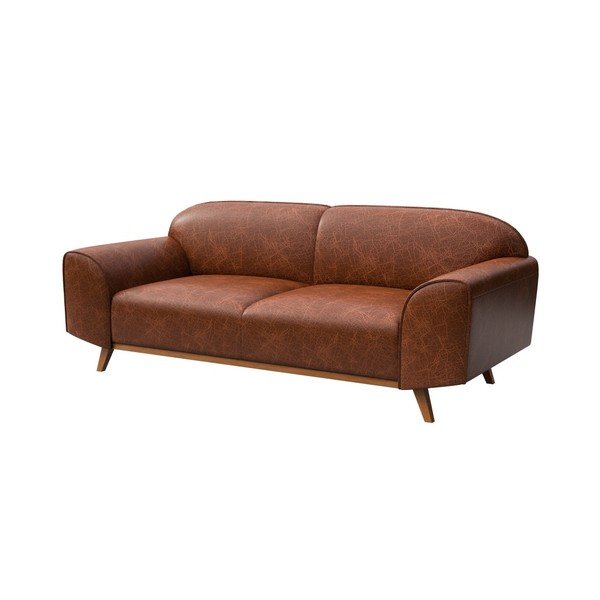 Brązowa skórzana sofa 193 cm Nesbo – MESONICA-image-2