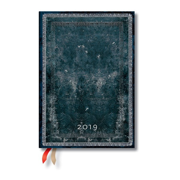 Kalendarz na 2019 rok Paperblanks Midnight Steel, 13x18 cm