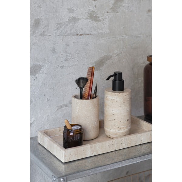 Beżowy kamienny dozownik do mydła 250 ml Travertine – Mette Ditmer Denmark-image-4