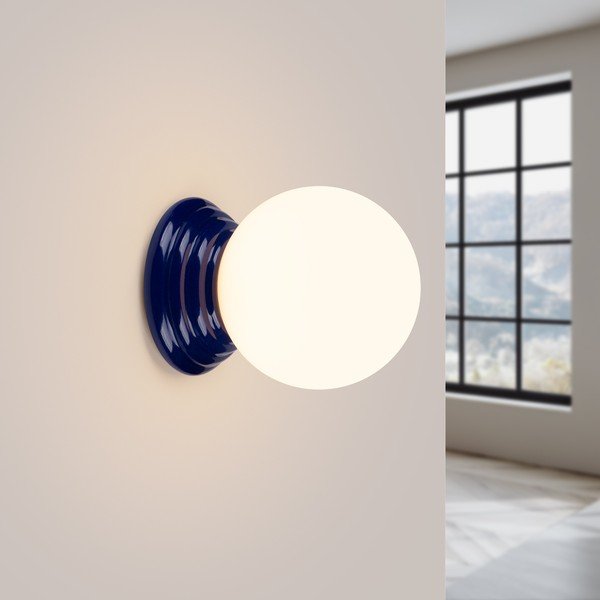 Niebieski kinkiet ceramiczny ø 12 cm Farsa – Sollux-image-4