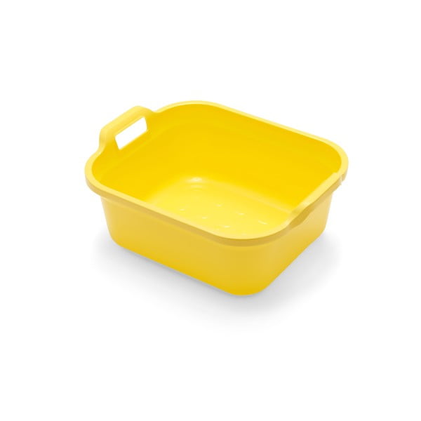 Żółta plastikowa miska z rączkami Addis, 39x32x14 cm