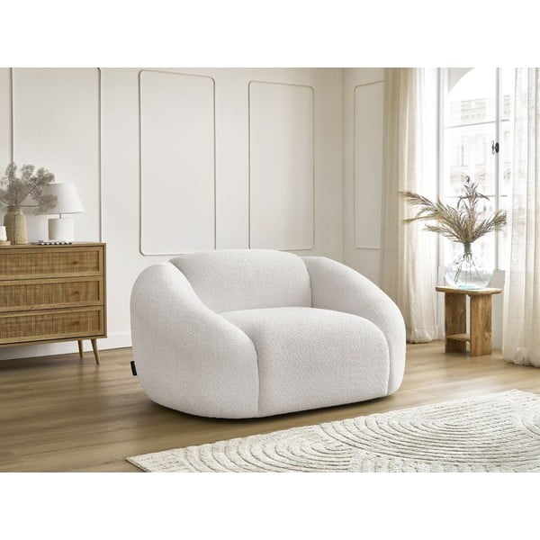 Biały fotel z materiału bouclé Tina – Bobochic Paris-image-4