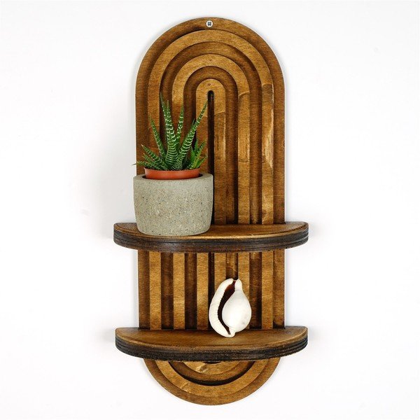 Brązowa wielopoziomowa półka 40 cm Raf – Kalune Design-image-4