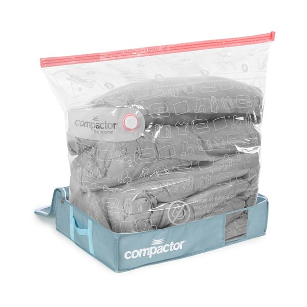 Plastikowe pojemniki próżniowe pod łóżko zestaw 3 szt. 65x45x15,5 cm Blue Edition – Compactor-image-3