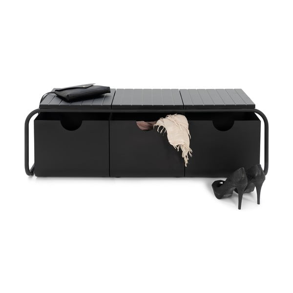 Czarny metalowy regał na buty Astoria – Spinder Design-image-3