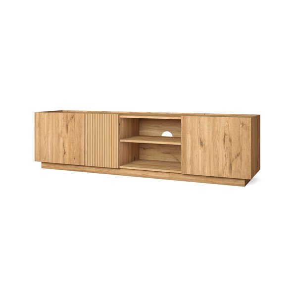 Szafka pod TV w dekorze dębu 180x48 cm Rayana – Marckeric-image-2