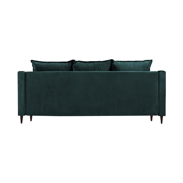 Niebieskozielona aksamitna rozkładana sofa ze schowkiem Mazzini Sofas Freesia, 215 cm-image-3