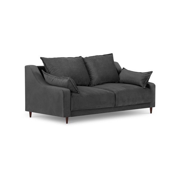 Ciemnoszara aksamitna sofa Mazzini Sofas Freesia, 150 cm-image-2
