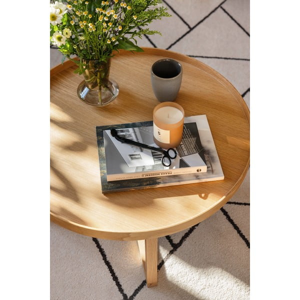 Okrągły stolik z drewna dębowego Wireworks Round, Ø 66 cm-image-4