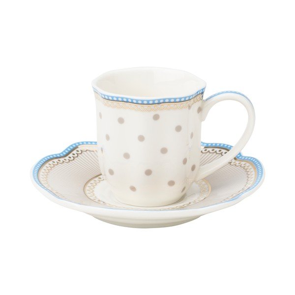 Porcelanowa filiżanka na espresso ze spodkiem Beach Lisbeth Dahl, 2 szt.-image-1