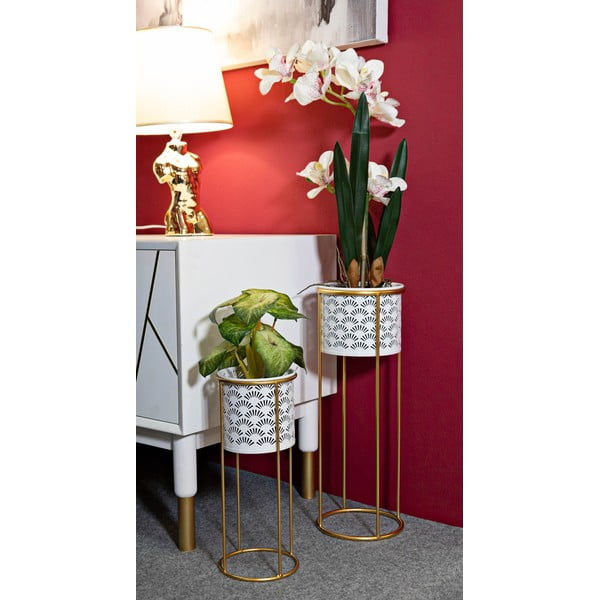 Metalowe kwietniki 2 szt. ø 17 cm (wysokość 46 cm) Whity – Mauro Ferretti-image-1