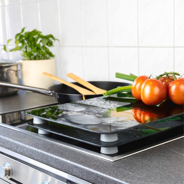 Zestaw 2 szklanych płyt ochronnych na kuchenkę Wenko Mojitos, 52x30 cm-image-1