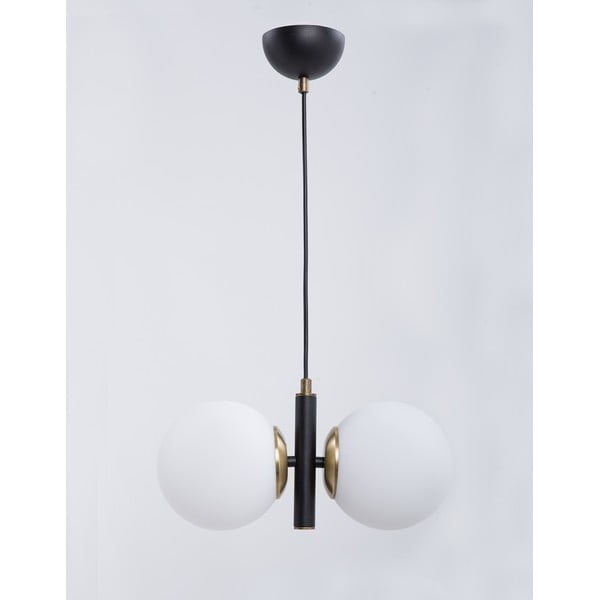 Czarno-biała lampa wisząca ze szklanym kloszem Monera – Squid Lighting