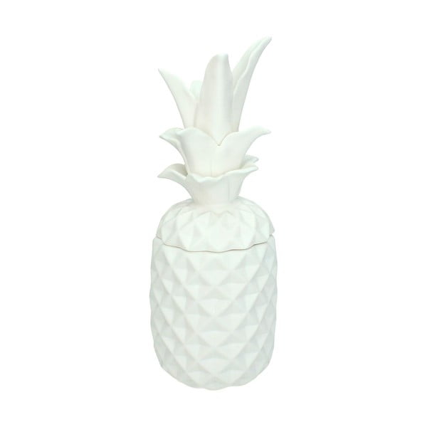 Biały porcelanowy pojemnik w kształcie ananasa HF Living