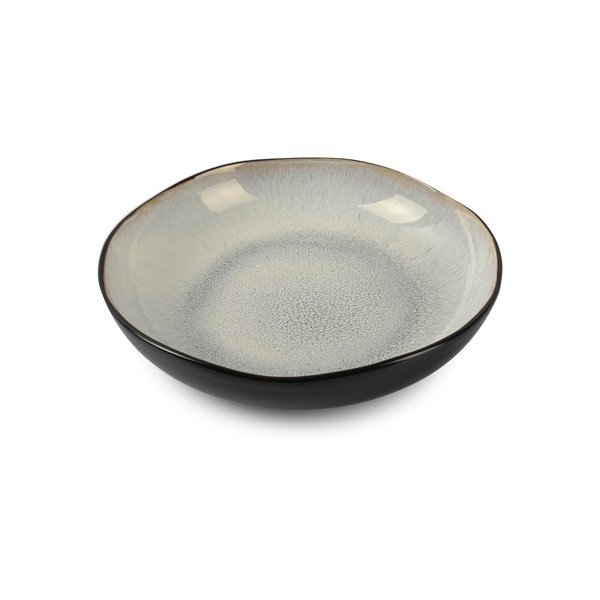 Czarny/beżowy głęboki kamionkowy talerz ø 22,5 cm Lunar – Salt&Pepper-image-2