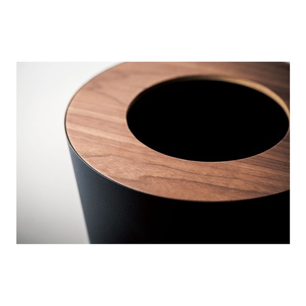 Czarny kosz na śmieci YAMAZAKI Rin Round-image-2