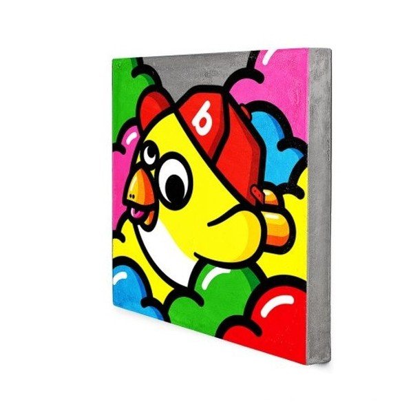 Betonowy obraz Lyon Béton Oiseau Volant Jaune, 40x40 cm-image-1