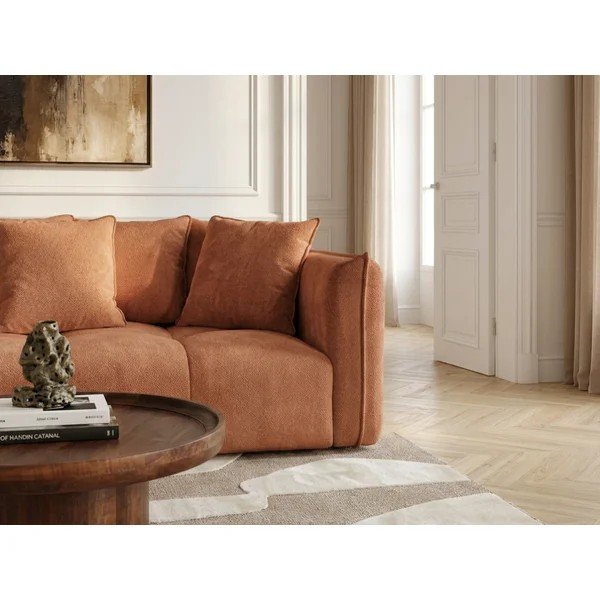 Pomarańczowa sofa z tkaniny szenilowej Harlem – Bobochic Paris-image-2