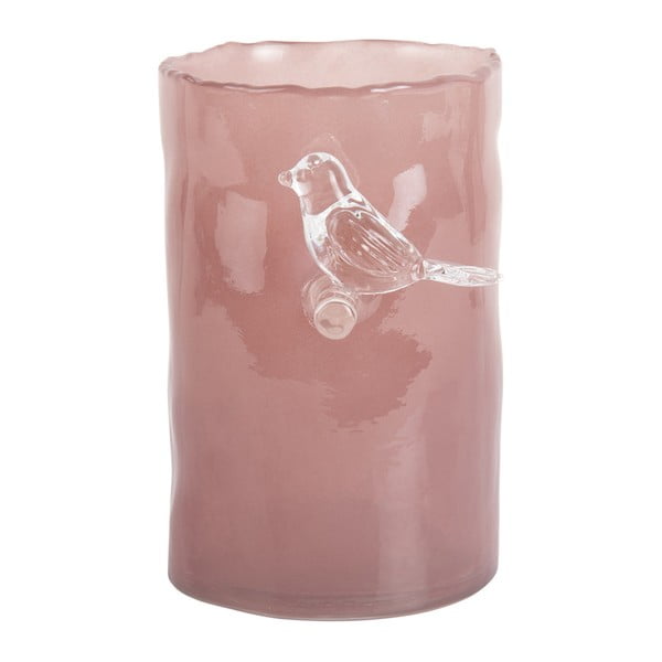 Różowy szklany wazon (wysokość 15 cm) Bird On Branch – PT LIVING