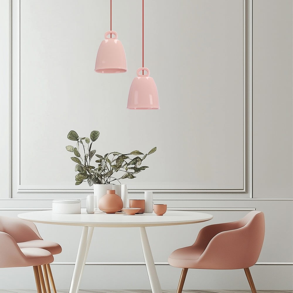 Różowy żyrandol dziecięcy z ceramicznym kloszem Sewilla – Candellux Lighting (zdjęcie 3)