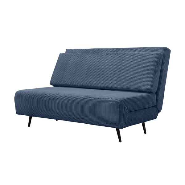 Niebieska sztruksowa rozkładana sofa 140 cm Mallory – Støraa-image-2