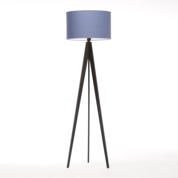 Lampa stojąca Artist Dark Blue Linnen/Black Birch, 125x42 cm