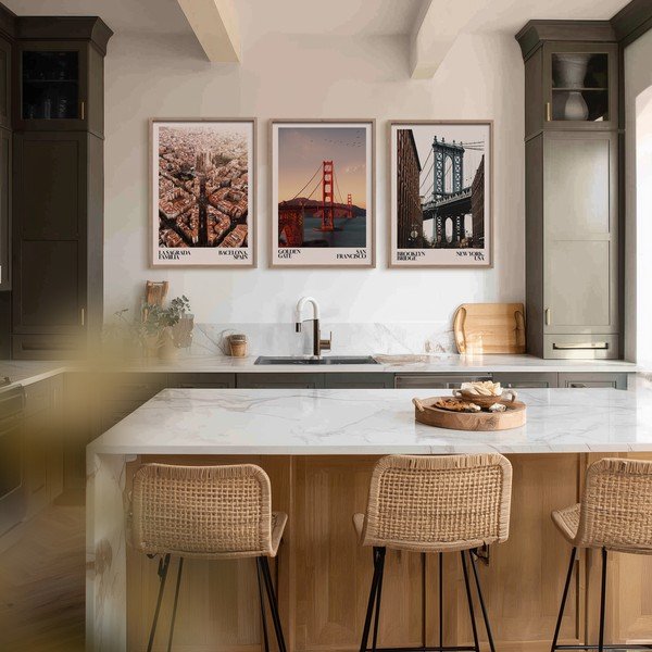 Obraz drukowany z ramą w zestawie 50x70 cm Golden Gate – Styler-image-2