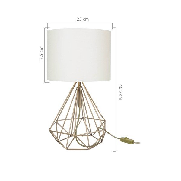 Lampa stołowa z tekstylnym kloszem w kremowo-złotym kolorze (wysokość 46,5 cm) Pena – Squid Lighting-image-2