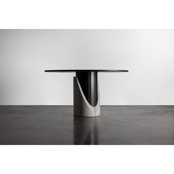 Okrągły stół z blatem w dekorze dębu 140x140 cm Sharp – Lyon Béton-image-4