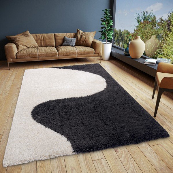 Czarno-biały dywan 120x170 cm – Elle Decoration-image-1