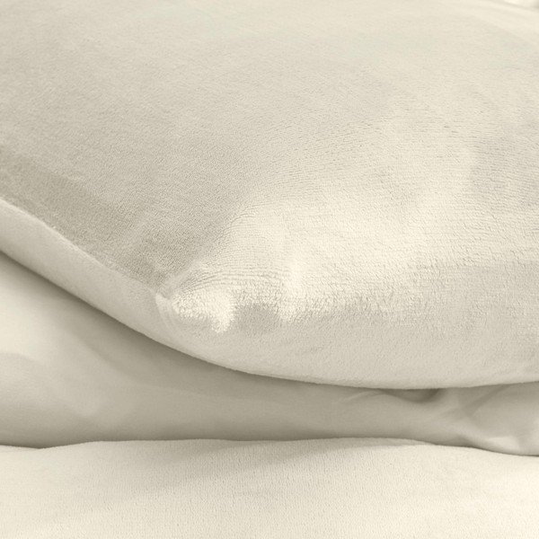 Kremowa pościel dwuosobowa z mikfroflaneli 3-częściowa 240x220 cm Flanou – douceur d'intérieur-image-2