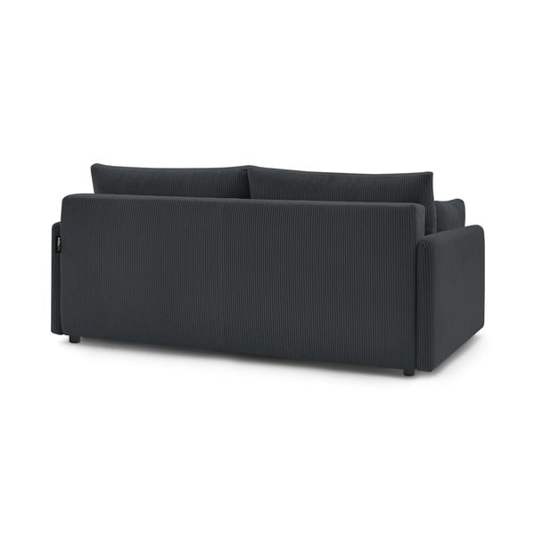Ciemnoszara sztruksowa rozkładana sofa 211 cm Marcel – Bobochic Paris-image-4
