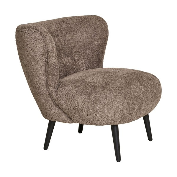 Brązowy fotel z materiału bouclé Covelo – House Nordic-image-2