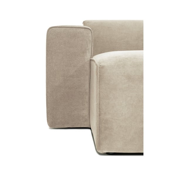 Beżowa sztruksowa sofa modułowa w kształcie litery "U" Scandic Sting, lewostronna-image-3