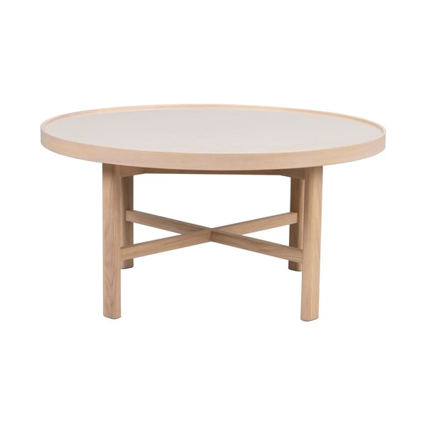 Naturalny okrągły stolik z ceramicznym blatem 90x90 cm Marsden – Rowico