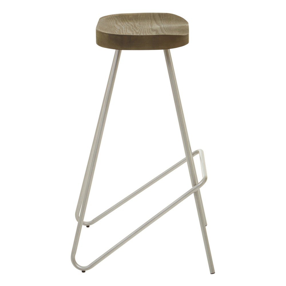 Hoker z litego drewna wiązu w kolorze srebra/w naturalnym kolorze (wysokość siedziska 78 cm) District – Premier Housewares (zdjęcie 2)