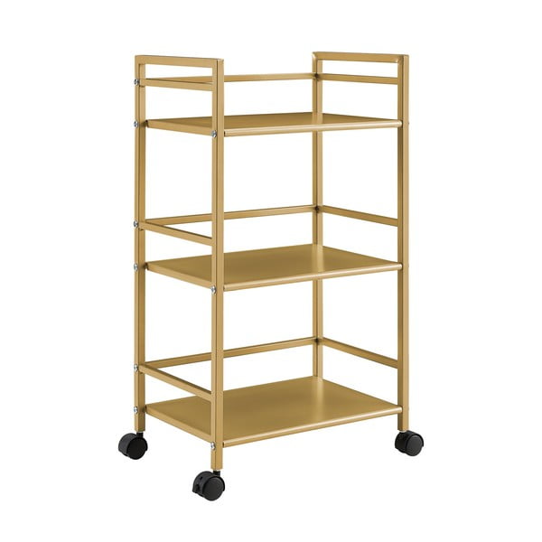 Metalowy stół do serwowania w kolorze złotym na kółkach 29x43 cm Helix – Novogratz-image-3