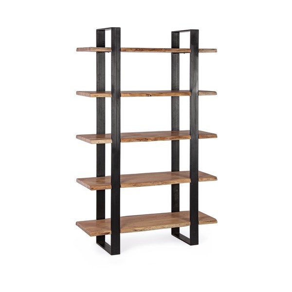 Czarno-naturalny regał z litego drewna akacjowego 110x180x40 cm Artur – Bizzotto-image-2