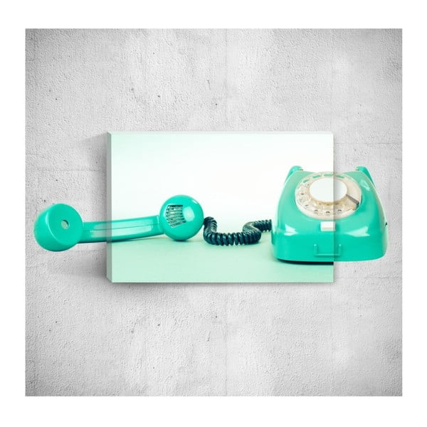 Obraz 3D Mosticx Turquoise Telephone, 40x60 cm