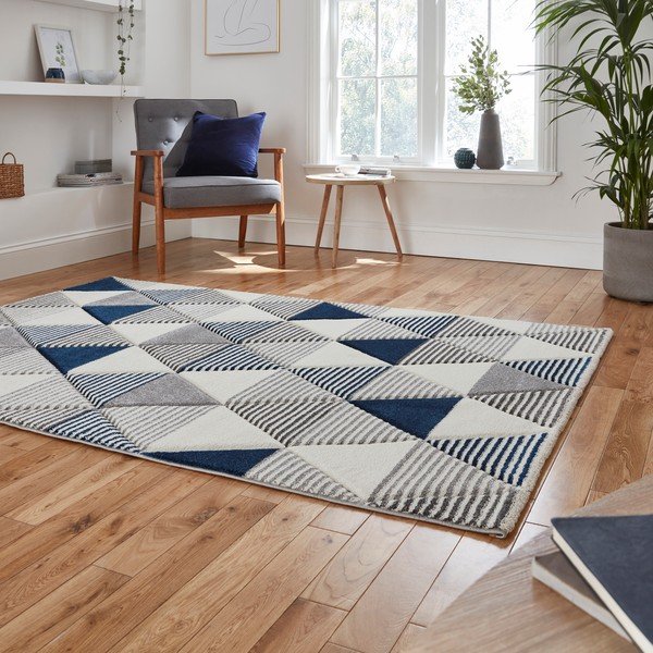 Niebiesko-szary dywan Think Rugs Brooklyn Geo, 160x220 cm-image-2